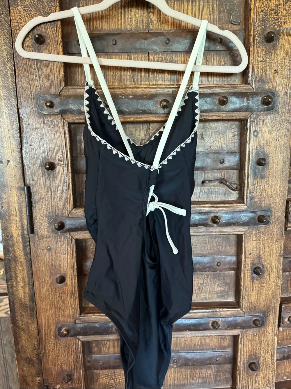 Cupshe Black One-Piece Swimsuit with White Trim